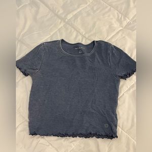 American Eagle blue waffle baby tee